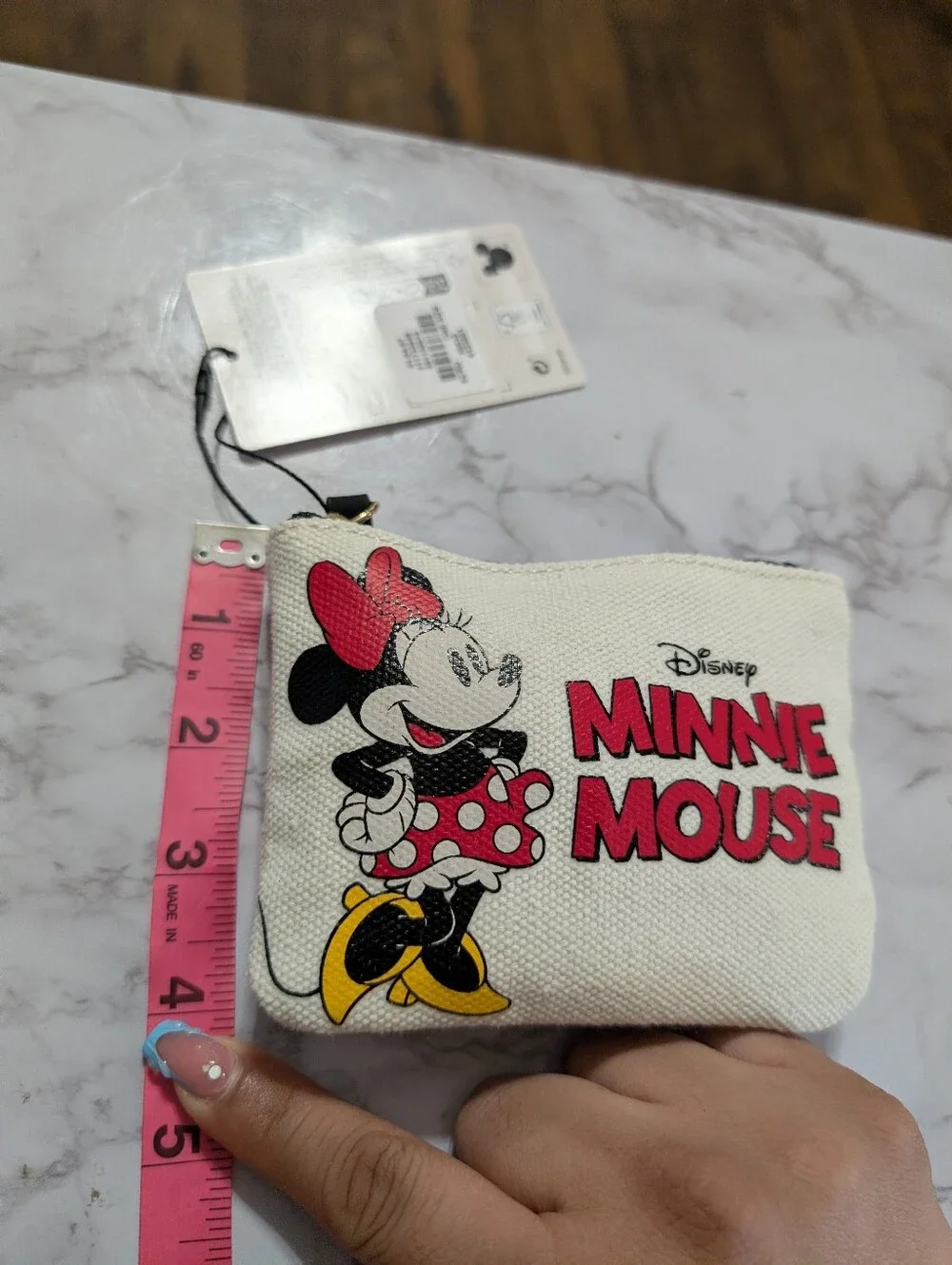 Disney Minnie Mouse Coin Purse - White with Pink & Yellow